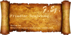 Friedler Szalviusz névjegykártya